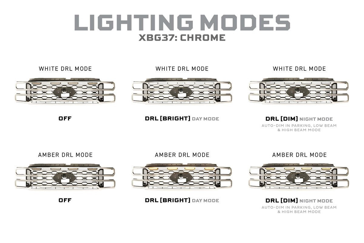 2023+ Powerstroke XBG LED DRL Chrome Grille (XBG37)