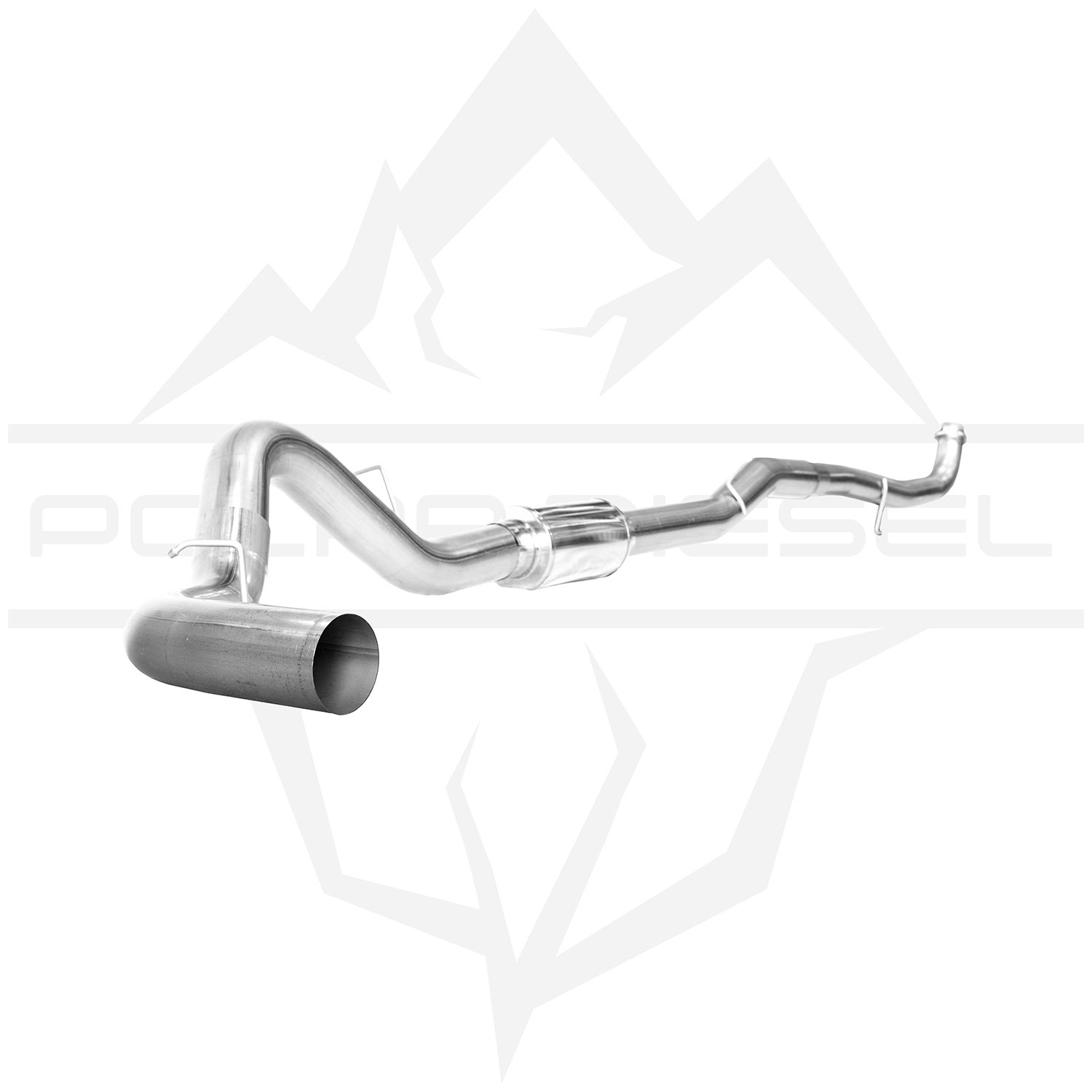 2015.5-2016 Duramax 6.6L 5" SS Downpipe Back Exhaust - w/ Muffler (PD-1-32728151)