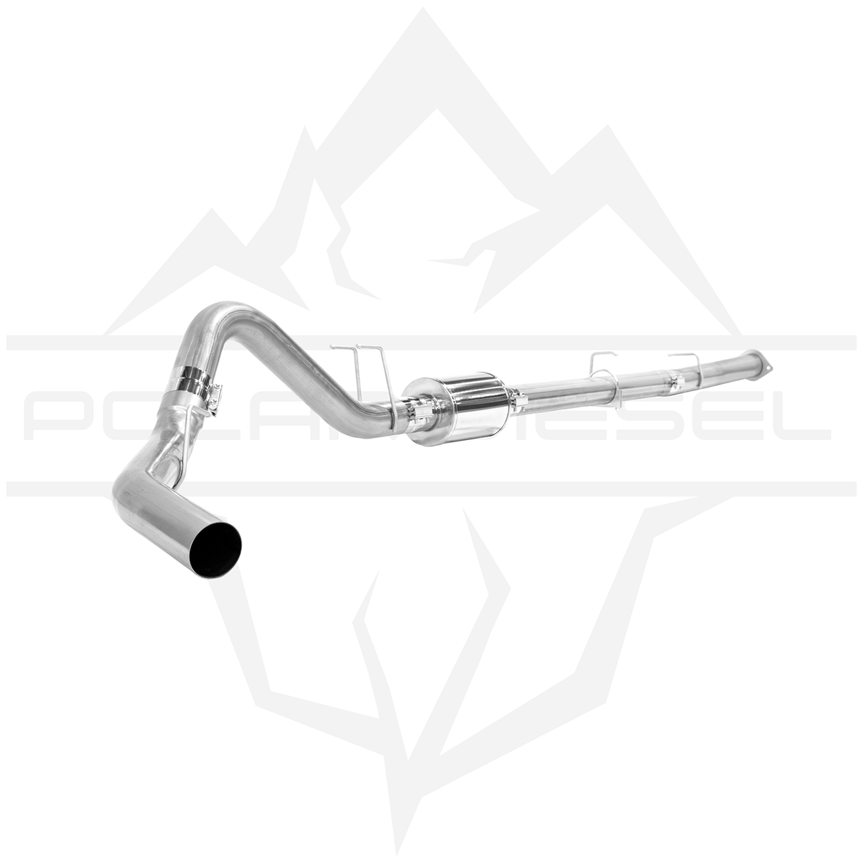 2008-2010 Ford Powerstroke 6.4L 4" SS Downpipe Back Exhaust - w/ Muffler (PD-1-12022141)