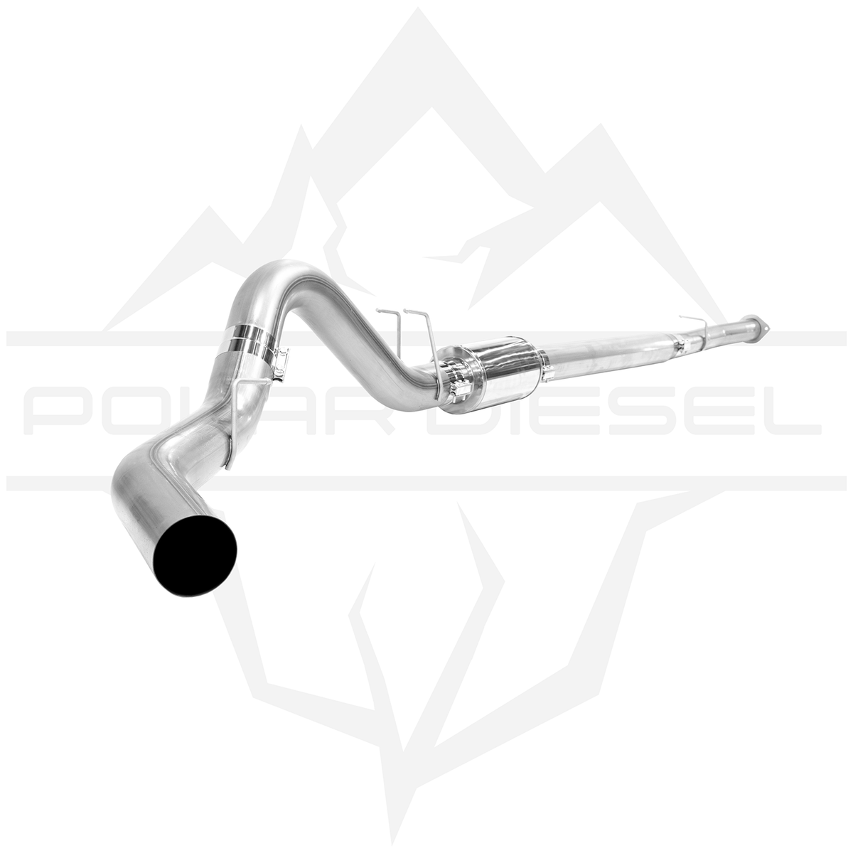 2008-2010 Ford Powerstroke 6.4L 5" SS Downpipe Back Exhaust - w/ Muffler (PD-1-12022151)