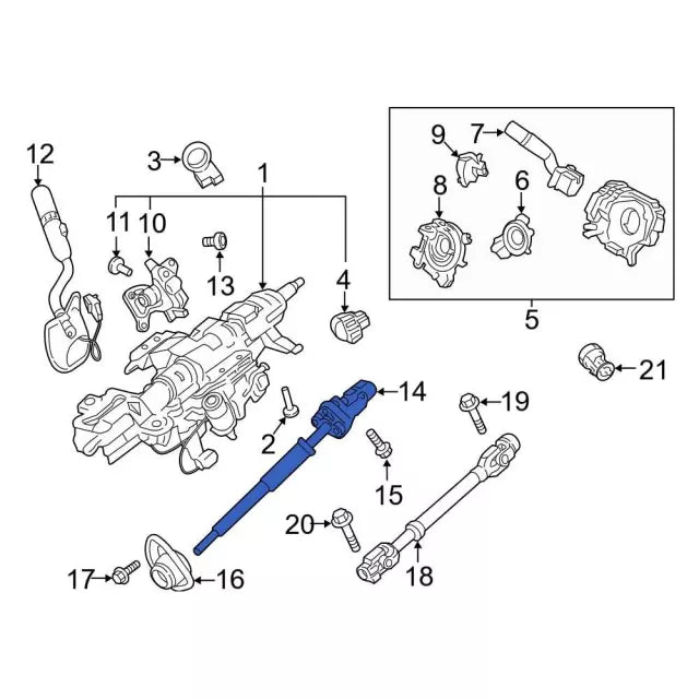 2017-2022 Powerstroke FR Upper Steering Shaft