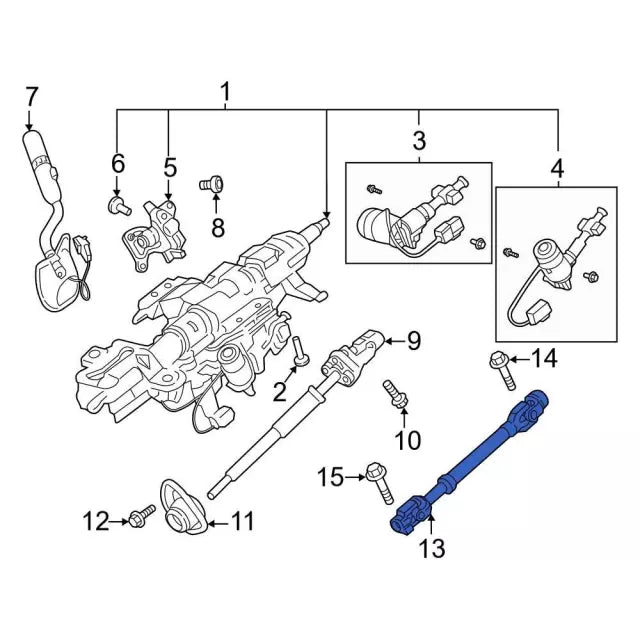 2017-2022 Powerstroke FR Lower Steering Shaft