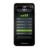 Edge EZ smartphone app showing the five selectable power levels for the L5P Duramax