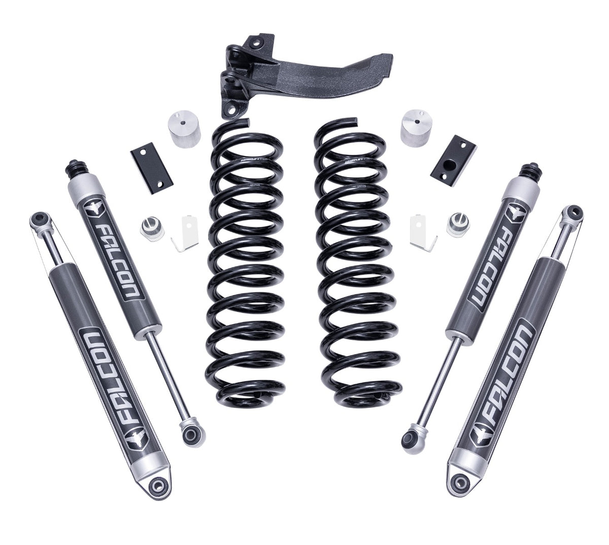 ReadyLIFT 2.5 inch front coil spring lift kit with four Falcon 2.1 monotube shocks for 2011-2016 Ford Super Duty