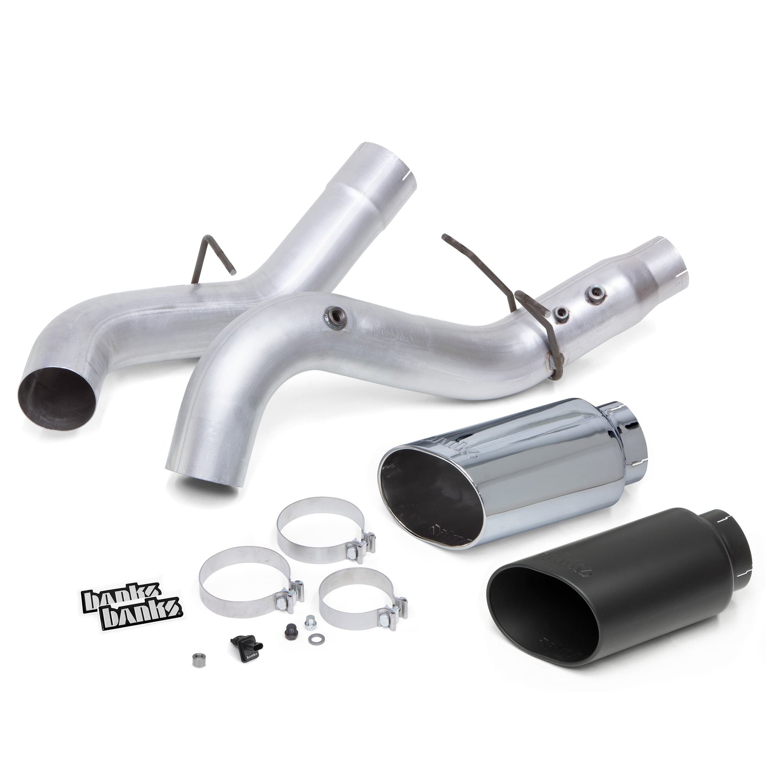 Banks Monster Exhaust 48910 tip finishes - Chrome polished stainless and Cerakote matte black