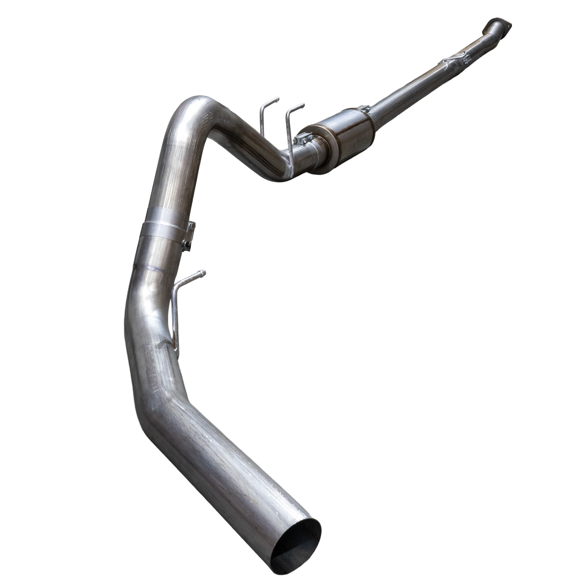2011-2019 Powerstroke 4" SS Downpipe Back Single Exhaust System - w/ Muffler - Downpipe Back Exhaust System - Dirty Diesel Customs