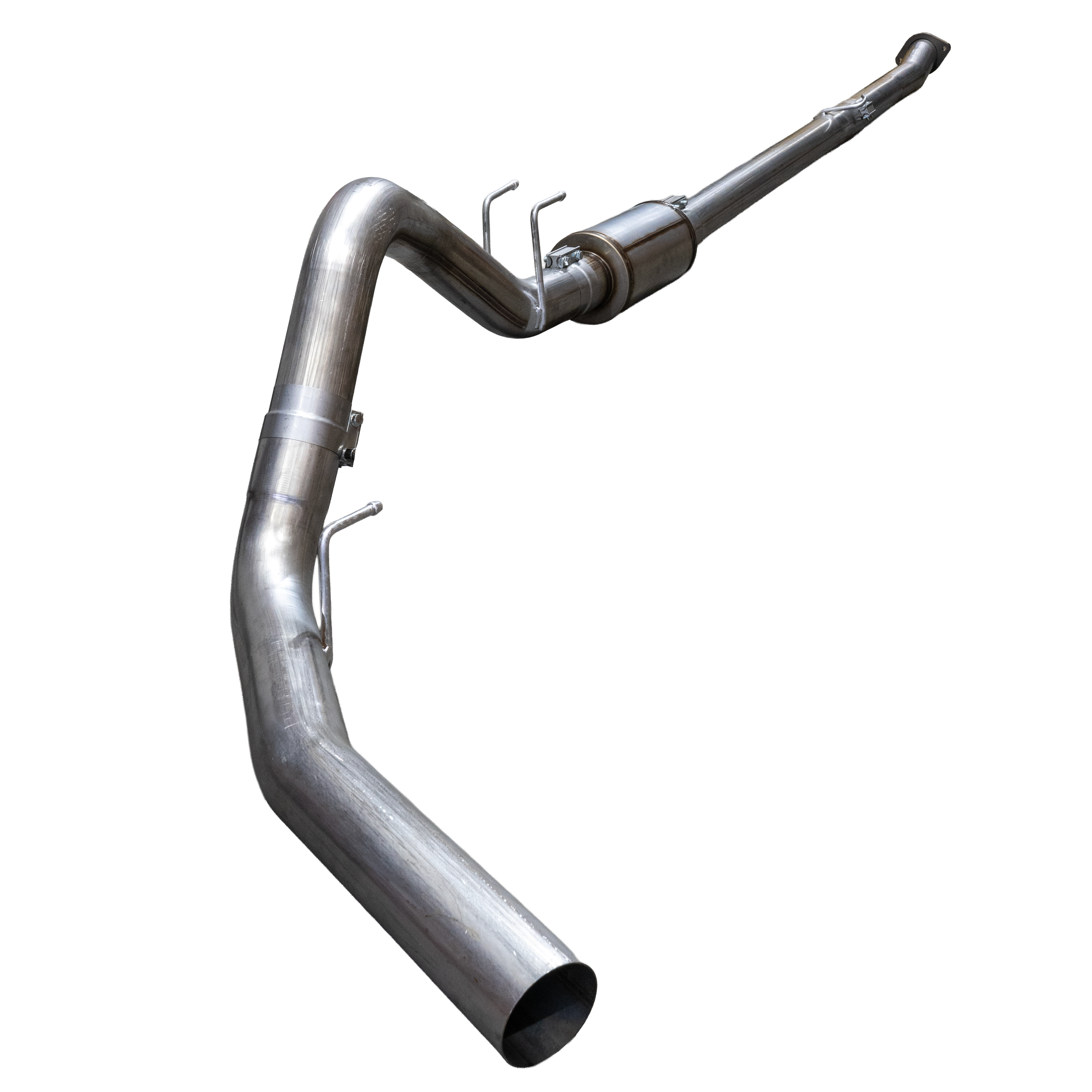 2011-2019 Powerstroke 4" SS Downpipe Back Single Exhaust System - w/ Muffler - Downpipe Back Exhaust System - Dirty Diesel Customs