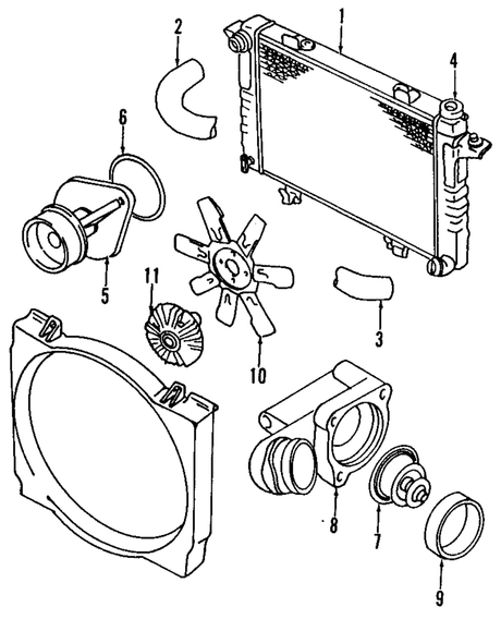 1994-2002 Cummins Lower Radiator Hose (52006482AB) view 2