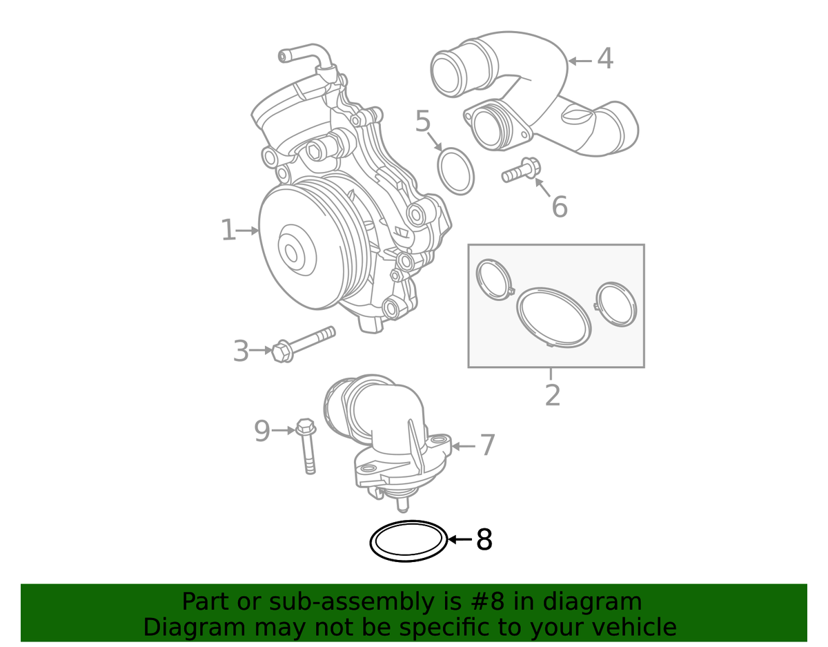 2014-2019 EcoDiesel Thermostat Housing Gasket (68157217AA) view 3