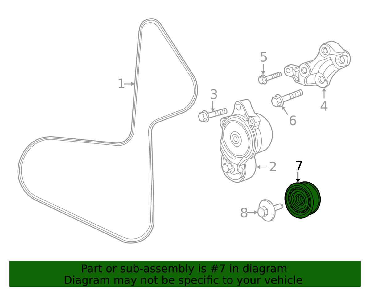2014-2023 EcoDiesel Idler Pulley (68459077AA) view 4