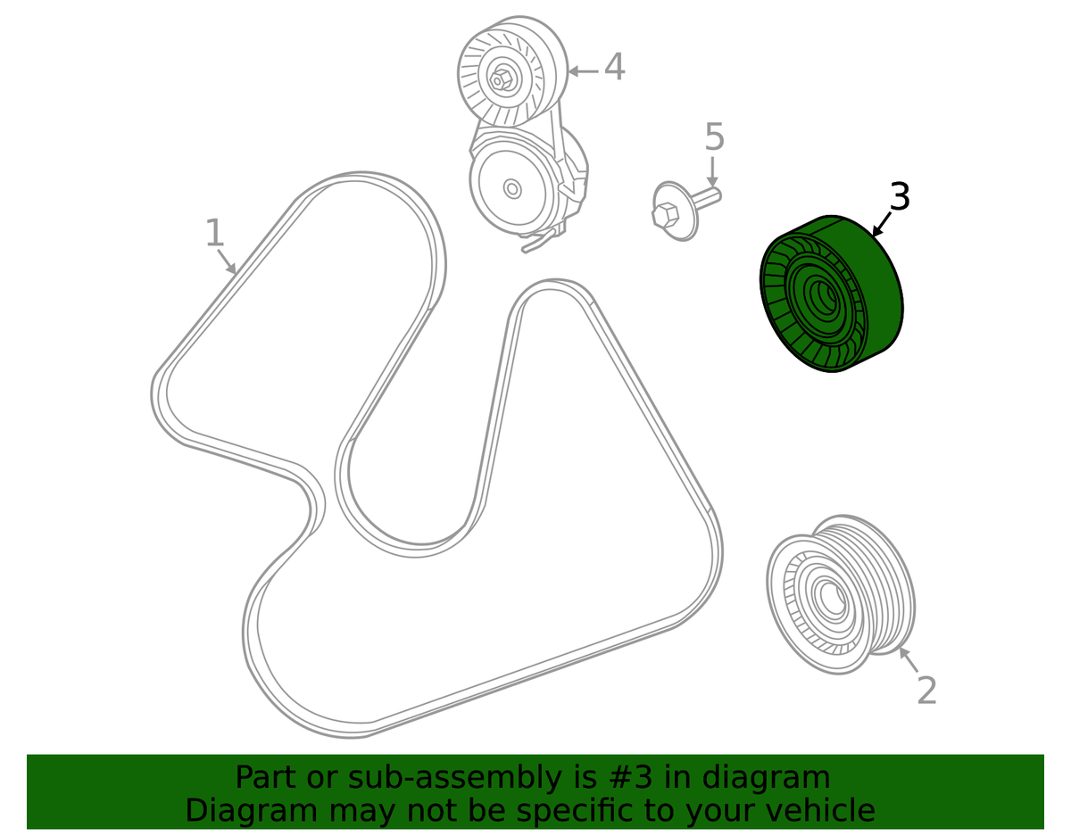2020-2023 EcoDiesel Idler Pulley (68483661AA) view 3