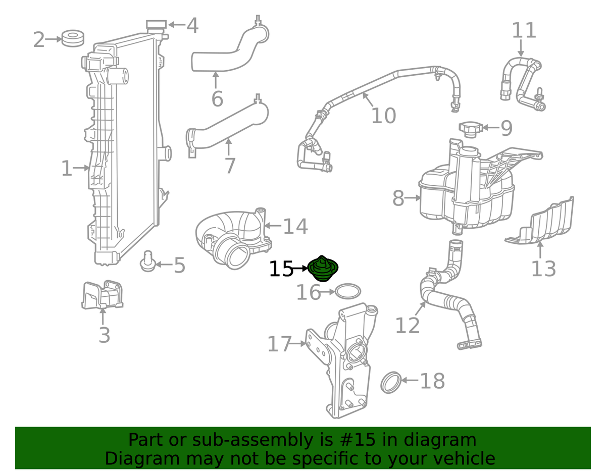 2019-2024 Cummins Thermostat (68534176AA) view 7