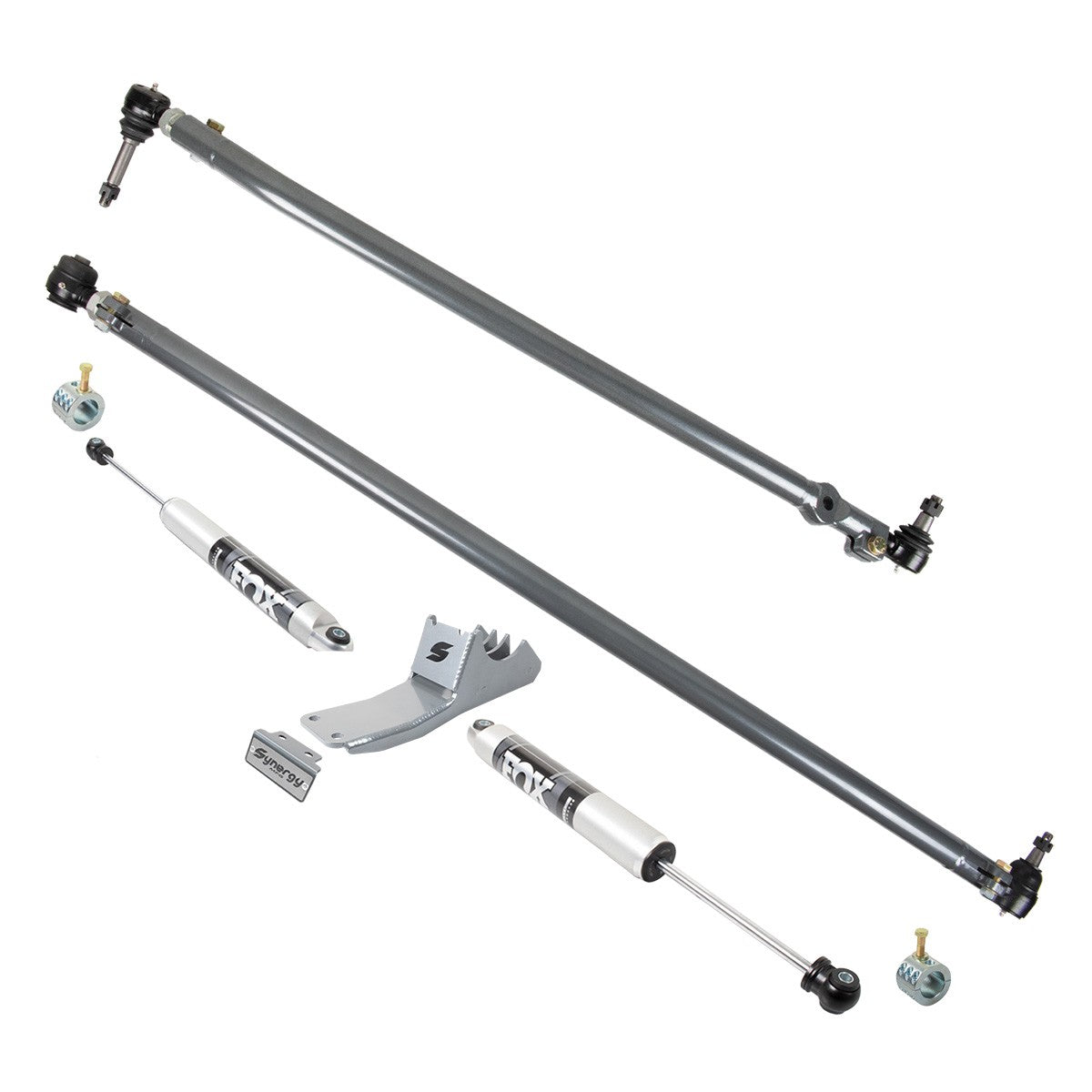 2005-2025 Powerstroke HD Steering Kit with Dual Tie Rod Mount FOX Stabilizers (8625-07)