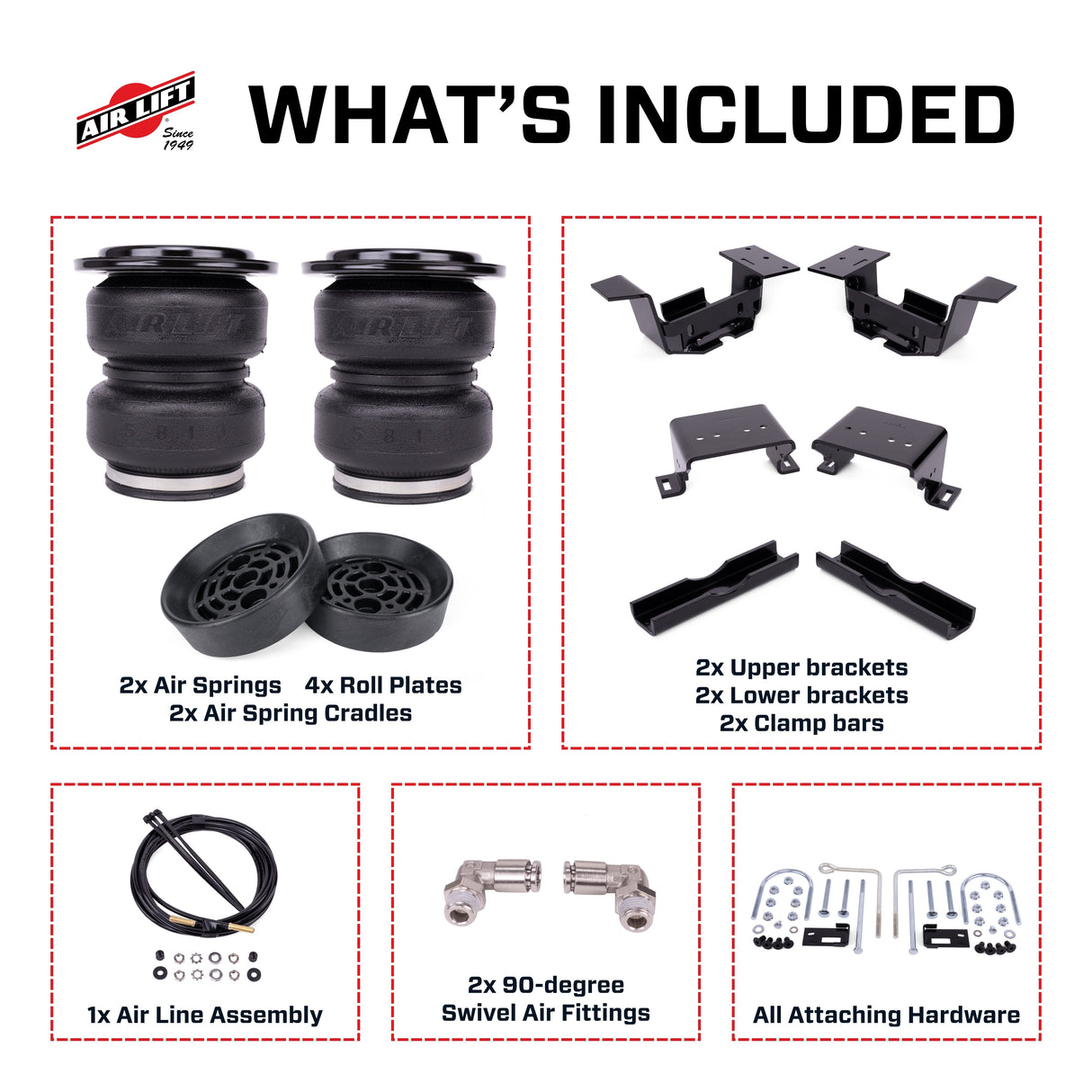 2024-2026 Duramax LoadLifter 5000 Ultimate air spring kit with Air Spring Cradles (88408)