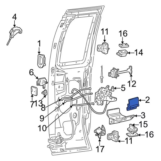 1999-2016 Powerstroke LH Interior Door Handle