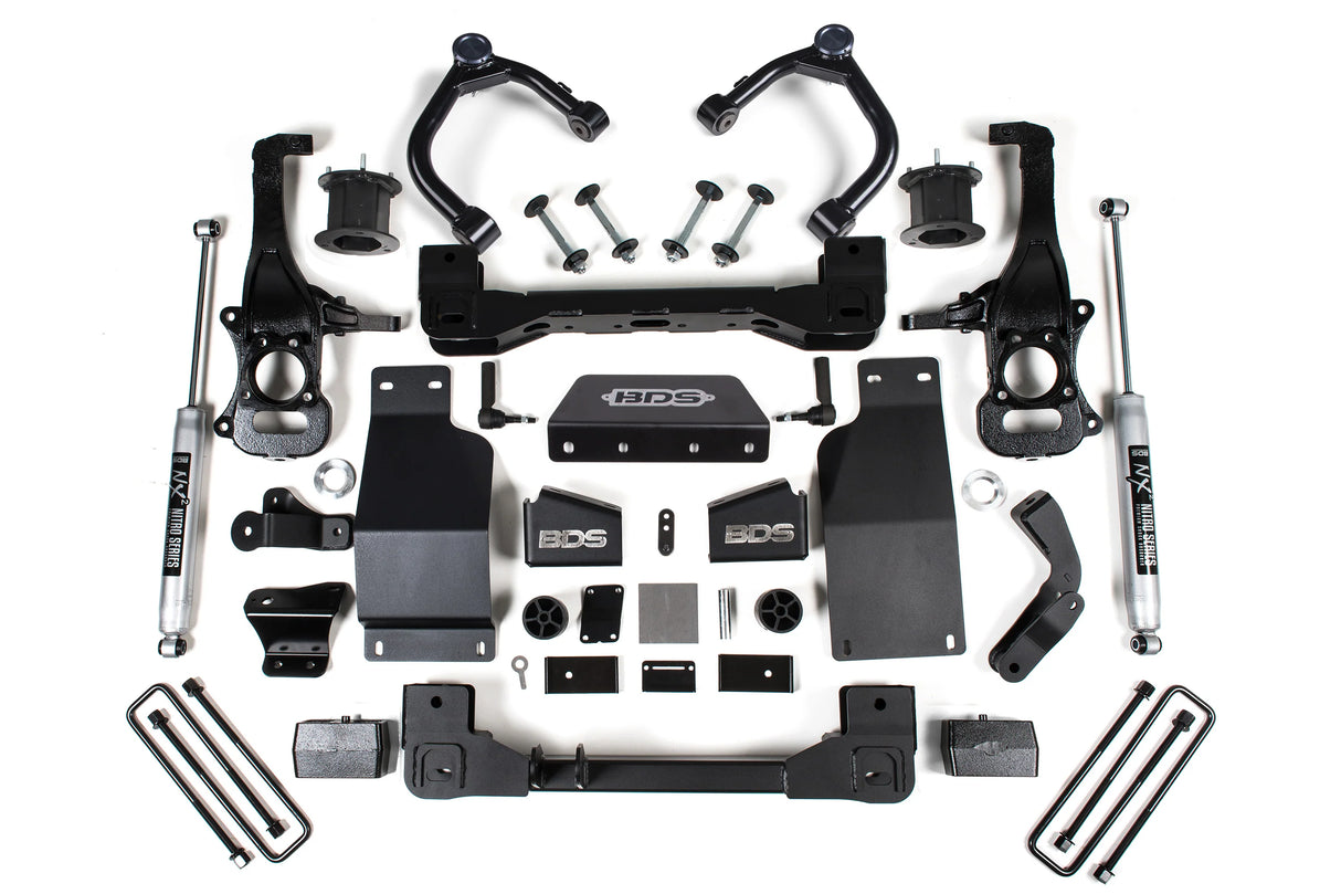2019-2024 GM 1500 4" Lift Kit w/ NX2 Nitro Series Rear Shocks (BDS1802H)