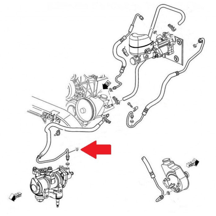 2001-2005 Duramax Power Steering Gear Outlet Line (DMAX-PSL-0105GB)
