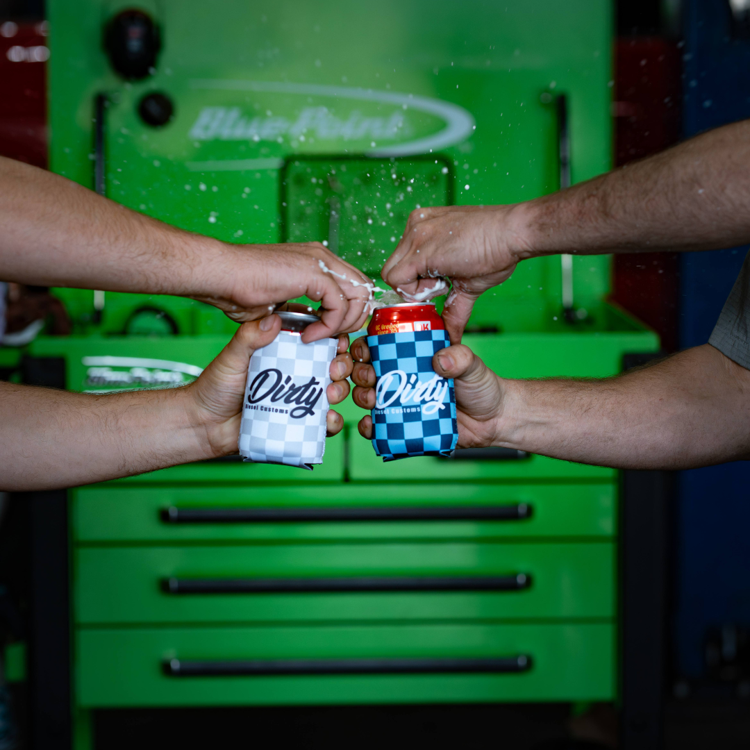 Dirty Diesel Checkered Drink Koozies-Beer Koozie-Dirty Diesel Customs-Dirty Diesel Customs