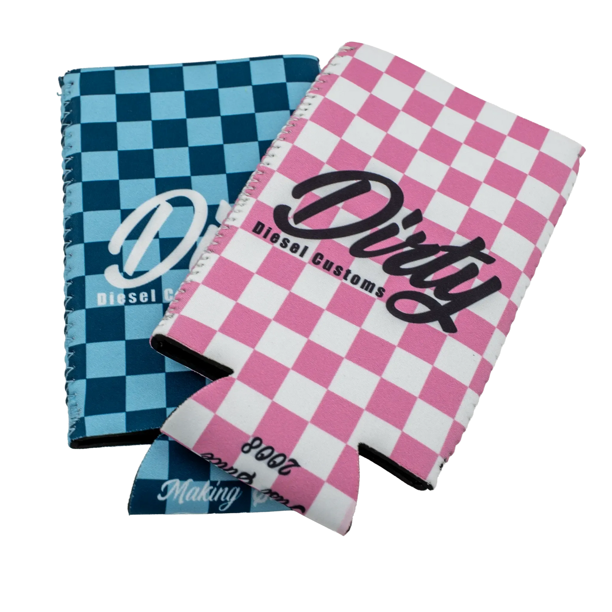 Dirty Diesel Checkered Drink Koozies-Beer Koozie-Dirty Diesel Customs-Dirty Diesel Customs