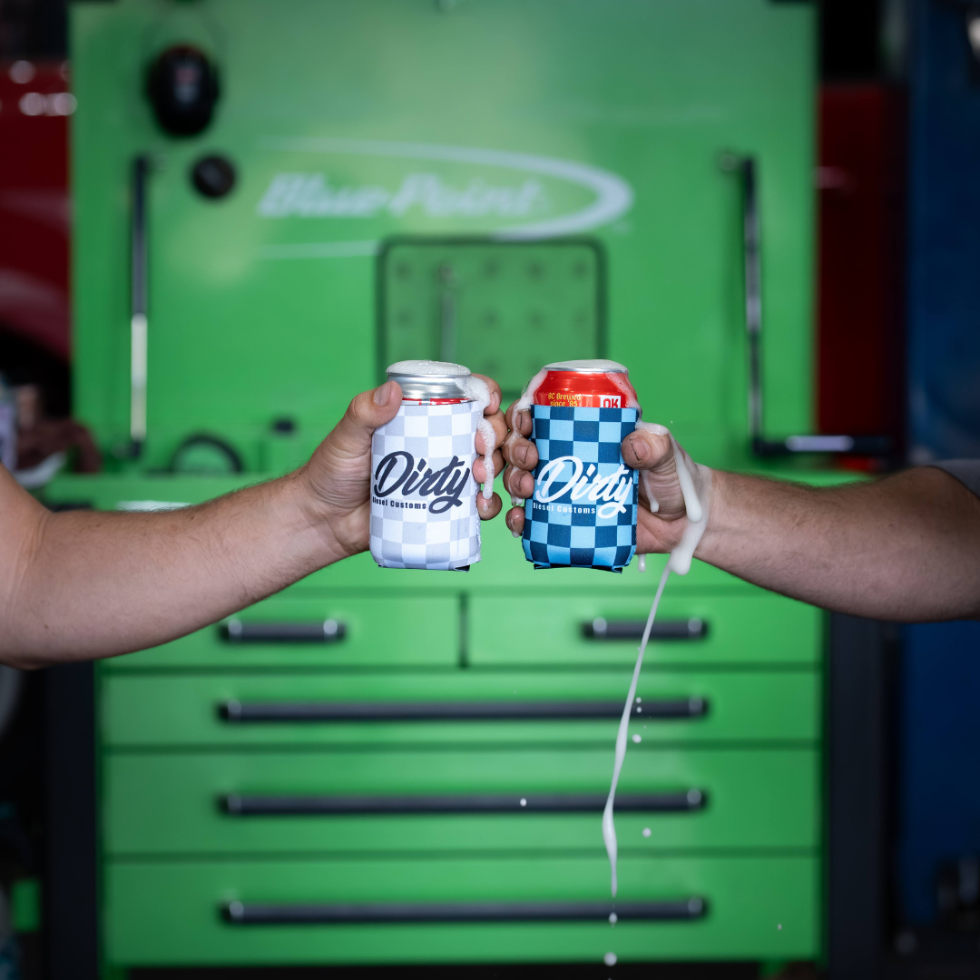Dirty Diesel Checkered Drink Koozies-Beer Koozie-Dirty Diesel Customs-Dirty Diesel Customs