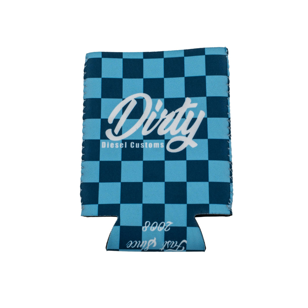Dirty Diesel Checkered Drink Koozies-Beer Koozie-Dirty Diesel Customs-DDC-ACC-KZY-CHK-BLU-Dirty Diesel Customs