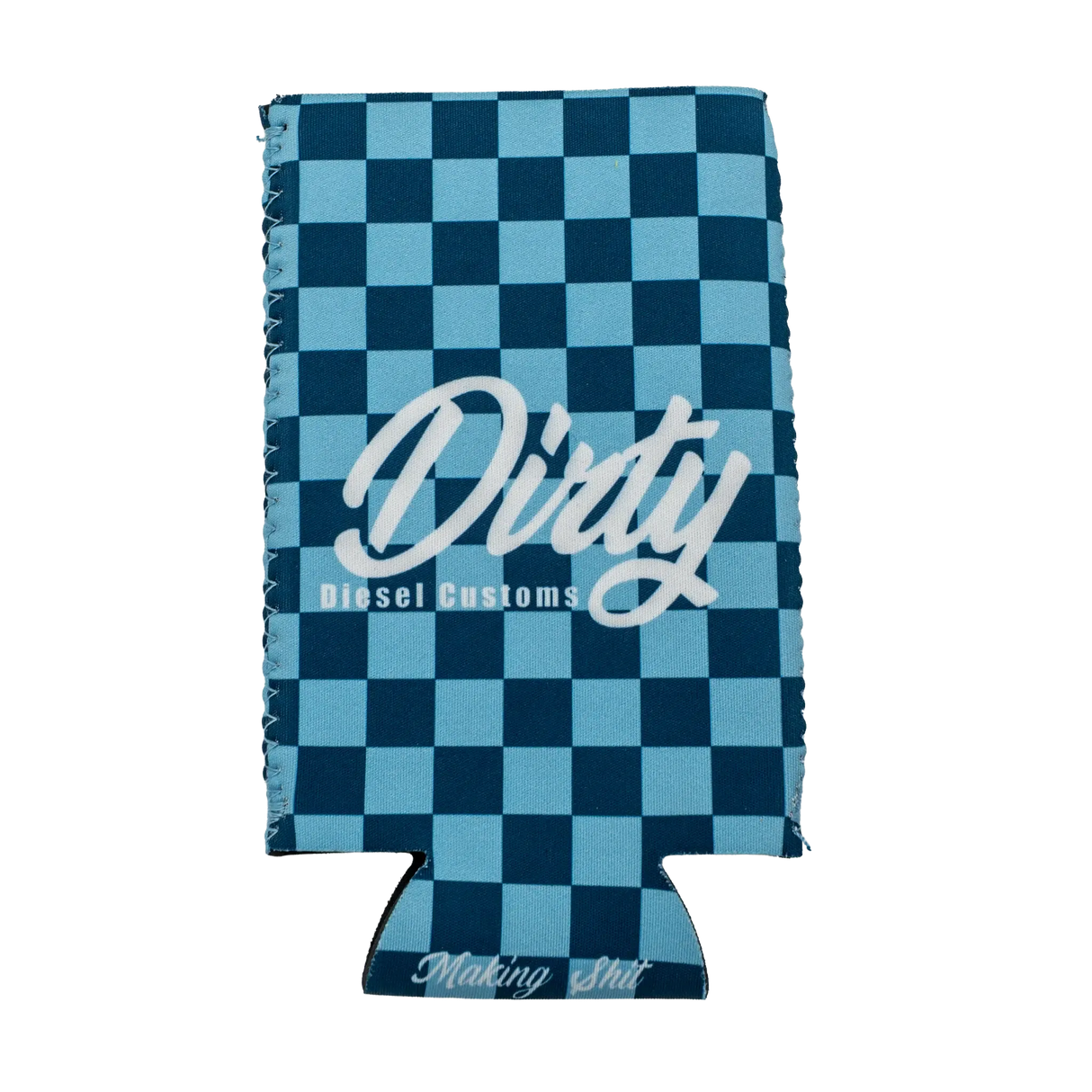 Dirty Diesel Checkered Drink Koozies-Beer Koozie-Dirty Diesel Customs-DDC-ACC-KZY-CHK-BLU-TALL-Dirty Diesel Customs