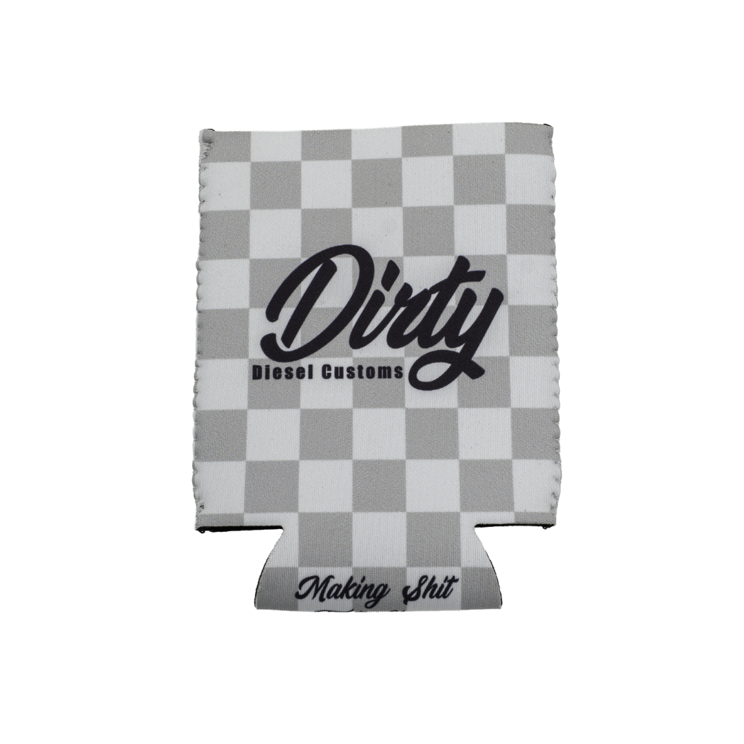 Dirty Diesel Checkered Drink Koozies-Beer Koozie-Dirty Diesel Customs-DDC-KZY-CHK/GRY-REG-Dirty Diesel Customs