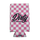 Dirty Diesel Checkered Drink Koozies-Beer Koozie-Dirty Diesel Customs-DDC-KZY-CHK/PNK-TALL-Dirty Diesel Customs