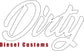 Dirty Diesel Decals-Sticker-Dirty Diesel Customs-DDC-DECAL-CLASSIC-RED/WHT-S-Dirty Diesel Customs