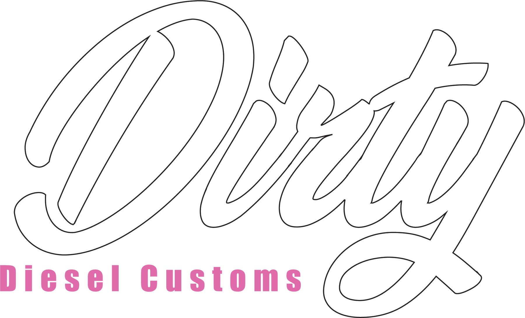 Dirty Diesel Decals-Sticker-Dirty Diesel Customs-Decal-Classic-Small-Pink-Dirty Diesel Customs
