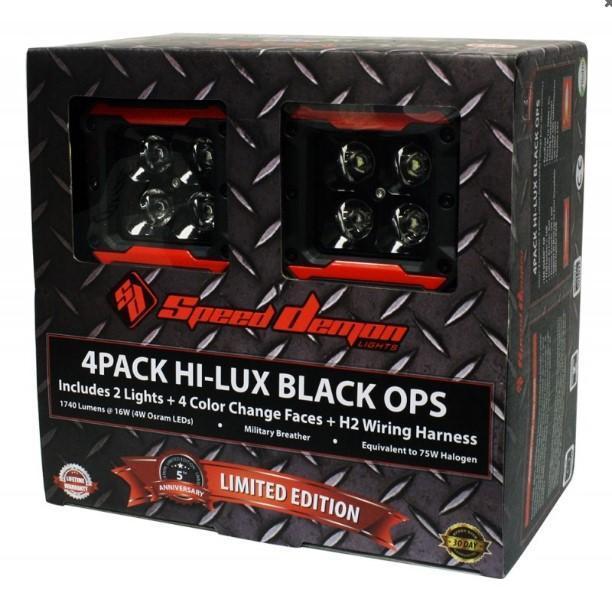 *Discontinued* 4Pack Hi-Lux Driving Light - Black Ops (10-20140)-Light Bar-Speed Demon-10-20140-Dirty Diesel Customs