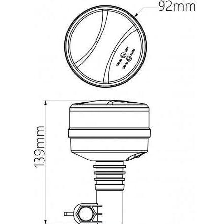 *Discontinued* SAE Compliant WB27 Pole Mount Beacon (10-20189)-Work Lights-Speed Demon-Dirty Diesel Customs