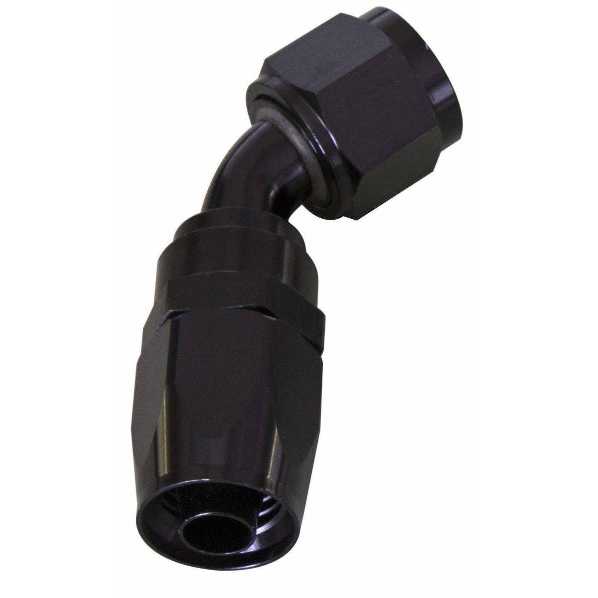 *Discontinued* Universal -8 45deg to Hose Reusable Black (FPE-136-4608BLK)-Hoses-Fleece Performance-Dirty Diesel Customs