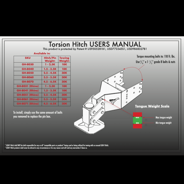 Executive 5th Wheel King Pin Box (GH-8030)-Towing Accessories-Gen-Y Hitch-Dirty Diesel Customs