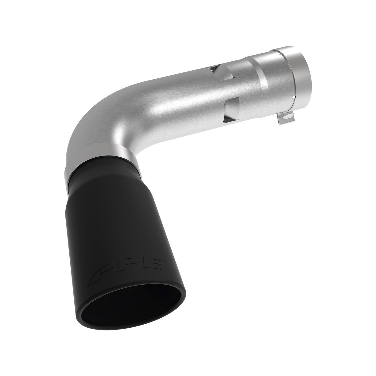 PPE 304 stainless exhaust turn-out pipe, black ceramic finish, 2024-2026 L5P Duramax