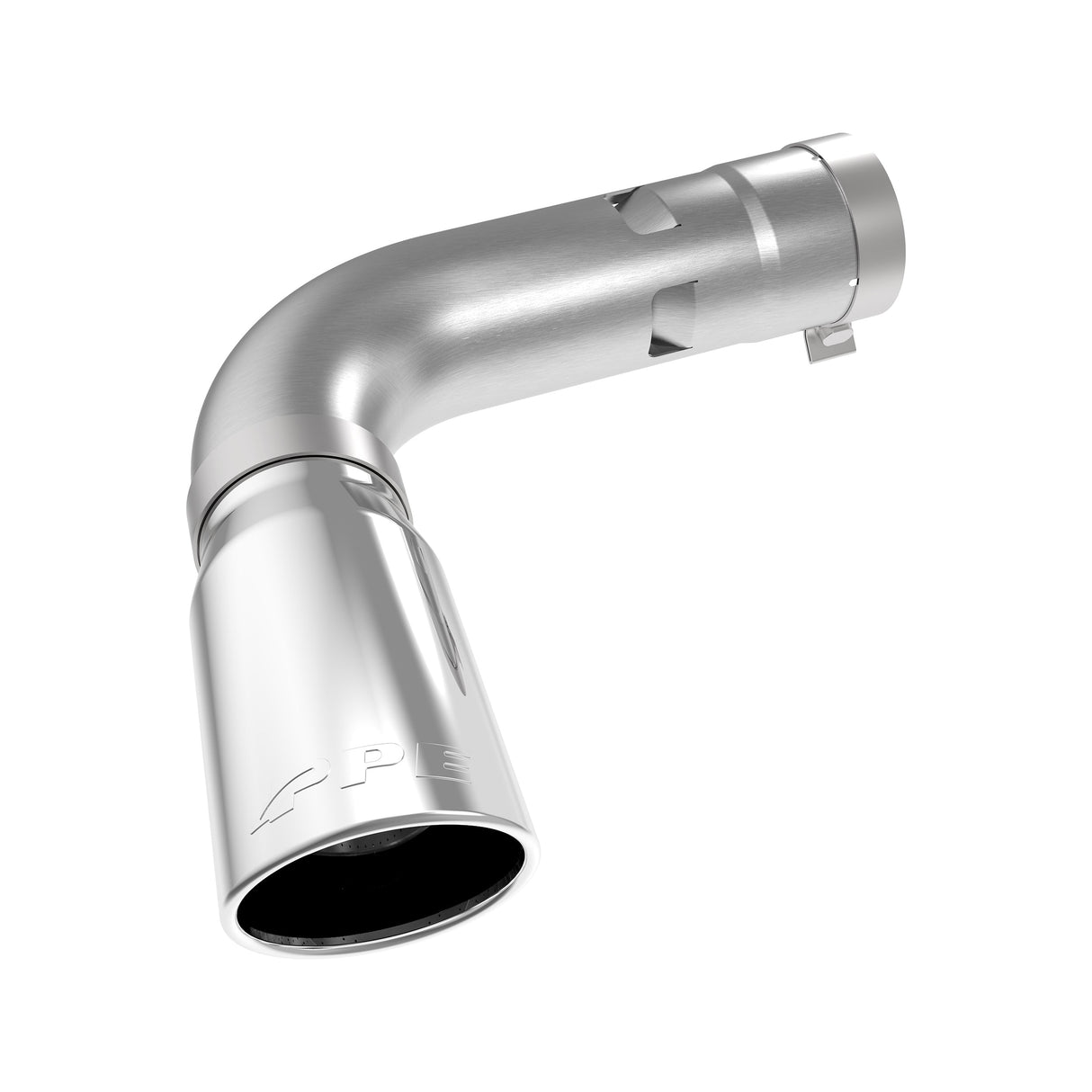 PPE 304 stainless exhaust turn-out pipe, polished finish, 2024-2026 L5P Duramax