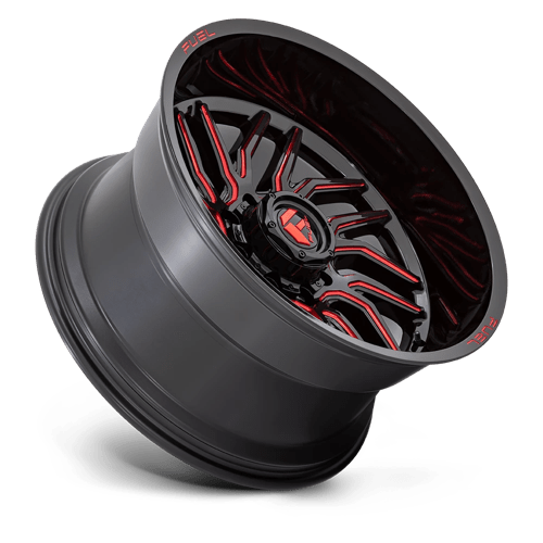 Fuel 1PC D808 HURRICANE - Gloss Black Milled Red Tint-Wheels-Fuel-Dirty Diesel Customs