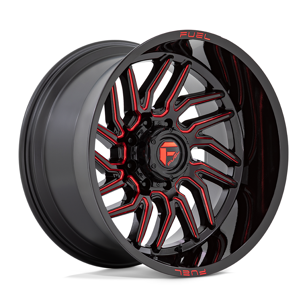 Fuel 1PC D808 HURRICANE - Gloss Black Milled Red Tint-Wheels-Fuel-D80820001847-Dirty Diesel Customs