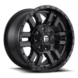 Fuel D596 SLEDGE - Matte Black Gloss Black Lip-Wheels-Fuel-Dirty Diesel Customs