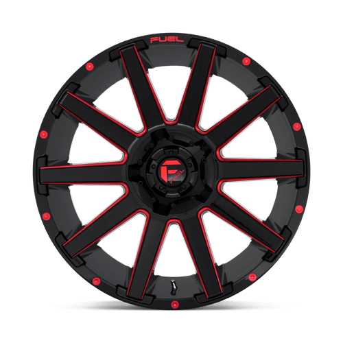 Fuel D643 CONTRA - Gloss Black Red Tinted Clear-Wheels-Fuel-Dirty Diesel Customs