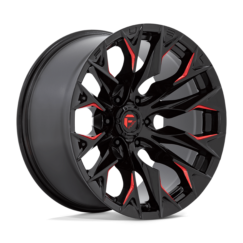 Fuel D823 FLAME - Gloss Black Milled With Candy Red-Wheels-Fuel-Dirty Diesel Customs
