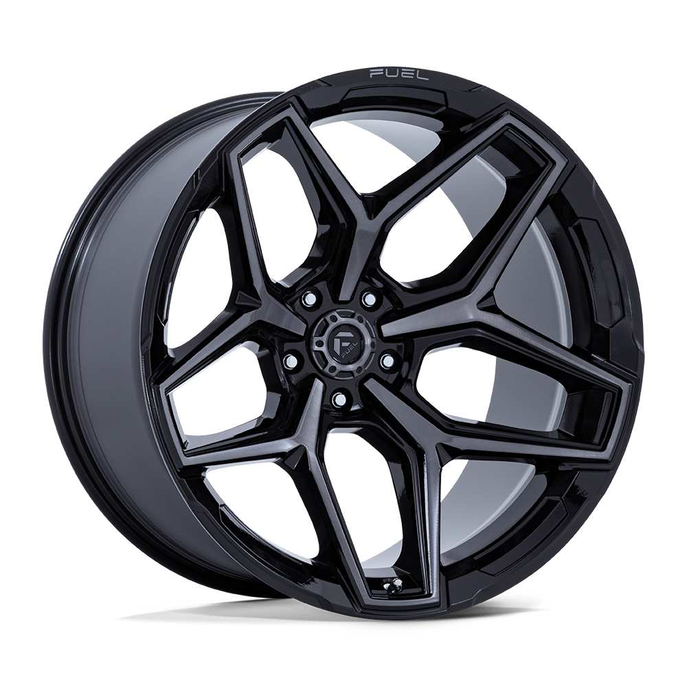 Fuel FLUX - Gloss Black Brushed Face w/ Gray Tint-Wheels-Fuel-Dirty Diesel Customs