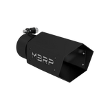 HEX Exhaust Tip - 3" - 4" x 10" Black Coated w SS logo (T5169BLK)-Exhaust Tips-MBRP-Dirty Diesel Customs