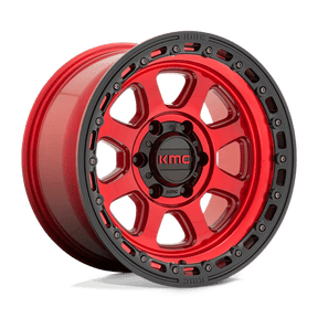 KMC KM548 CHASE - Candy Red W/ Black Lip-Wheels-KMC-Dirty Diesel Customs