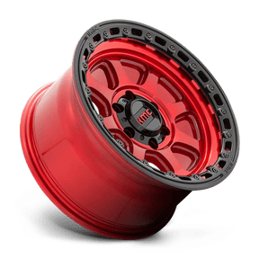 KMC KM548 CHASE - Candy Red W/ Black Lip-Wheels-KMC-Dirty Diesel Customs