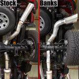 Banks Monster Exhaust 5 inch vs stock 4 inch underbody comparison - 2024-2026 Duramax L5P