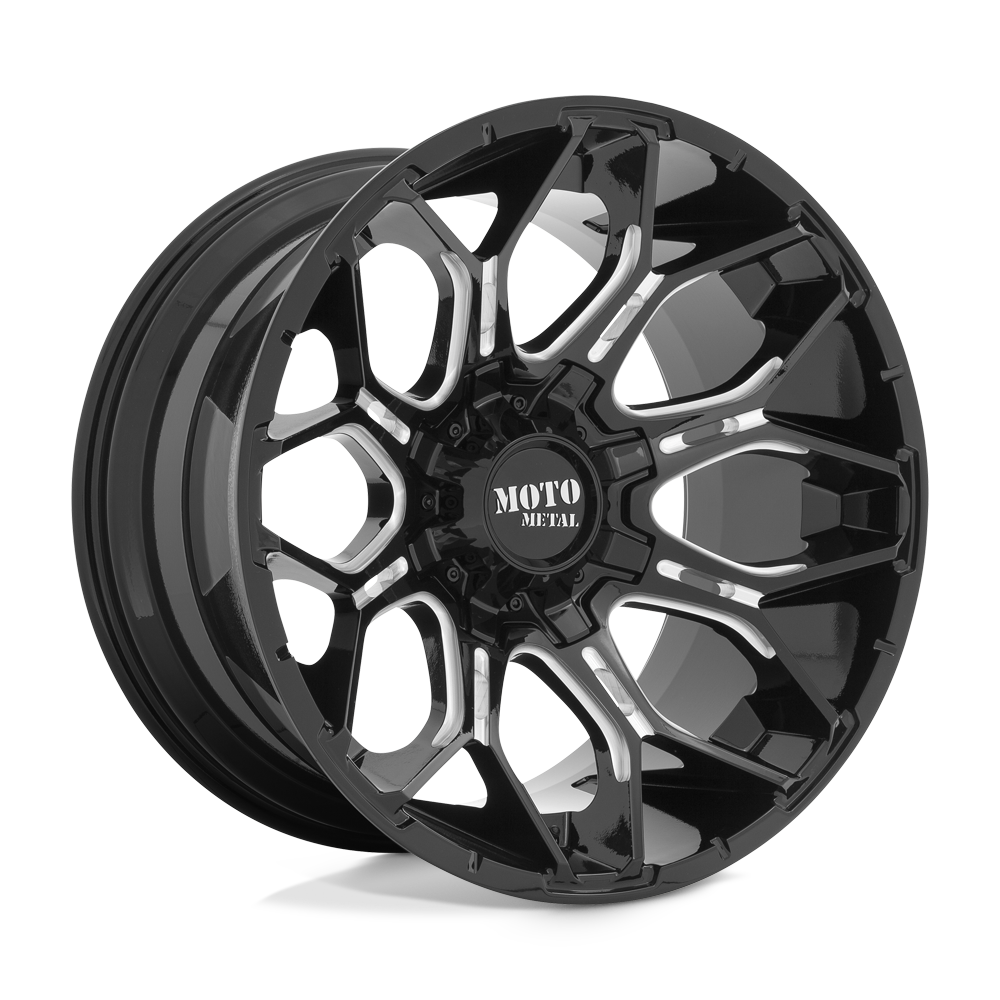 Moto Metal MO808 SNIPER - Gloss Black Milled-Wheels-Moto Metal-MO80821035318N-Dirty Diesel Customs