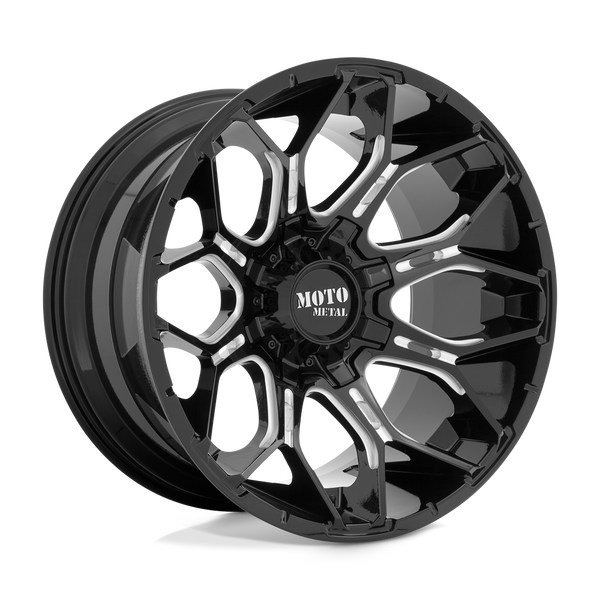 Mortiis ブラックメタル　BLACKL Moto Metal MO810 LEGACY Gloss Black 17x9 +1 Custom 78.1mm– Wheelwiz