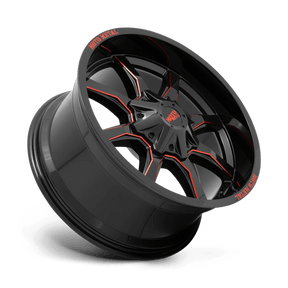 Moto Metal MO970 - Gloss Black Milled W/ Red Tint & Moto Metal On Lip-Wheels-Moto Metal-Dirty Diesel Customs