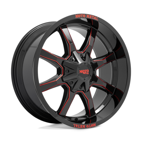 Moto Metal MO970 - Gloss Black Milled W/ Red Tint & Moto Metal On Lip-Wheels-Moto Metal-MO970290883C00-Dirty Diesel Customs